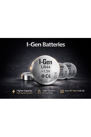 I-gen Lr44 1.5v Alkalin Düğme Pil Ag13, A76, L1154 20'li Paket