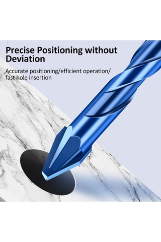 Eğri Başlı Eksantrik Matkap 6.35mm Cam Beton Matkap Ucu 4 Parça