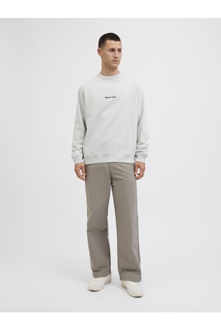Jack & Jones Erkek Gögüs Nakis Islemeli Sweat - Norrebro - 12282893 Beyaz Melanj