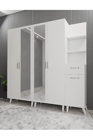 Melodi Portmanto Vestiyer- Beyaz-200 cm