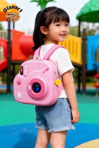 Kamera Kabartmalı Anasınıfı Kreş Çantası 4-6 Yaş Arası Açık Pembe