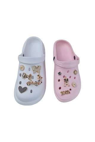 15 Adet Muhtelif Desenli Renkli Bileklik Terlik Süsü Charm Terlik Aksesuarı