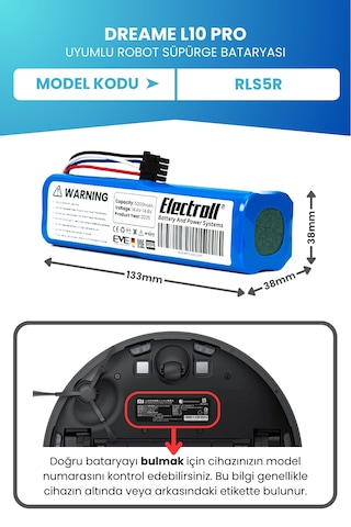 Dreame L10 Pro Uyumlu Batarya 5200mah