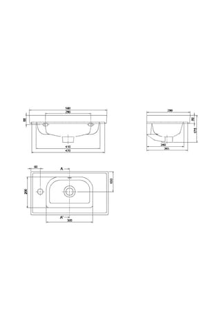 Turkuaz Seramik Cerastyle Mini Frame 50 CM Etajerli Lavabo