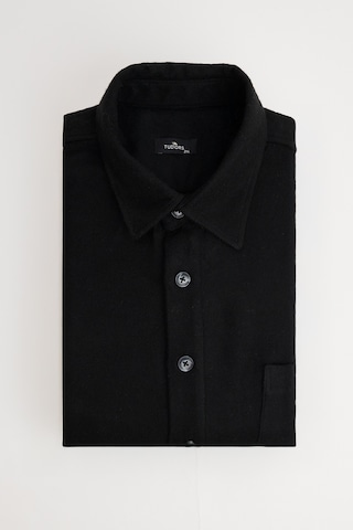 Erkek Big Size Büyük Beden Oduncu Tek Cepli Kareli Siyah Kışlık Gömlek-32215 Siyah