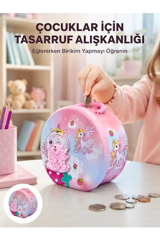 Hepsi Mini Çocuk Para Kasası Güvenli Kilitli Birikim Kutusu Najmaddin
