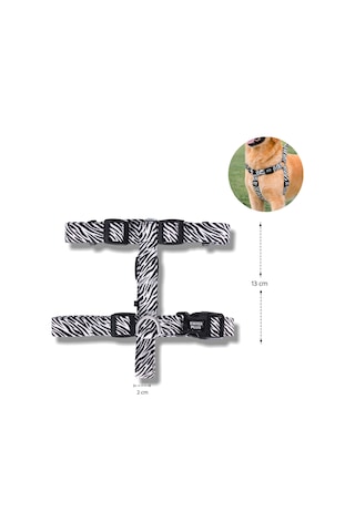 Swissplus Urban Paws Zebra Black Geri Dönüştürülmüş H-tipi Köpek Göğüs Tasması-m Beyaz - Siyah