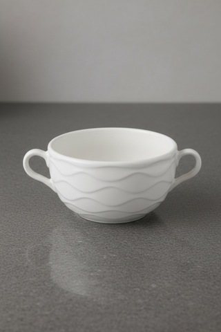 11 Cm Kulplu Porselen Kase 2 Kişilik Modern Ve Dekoratif Sofra Takımı Beyaz