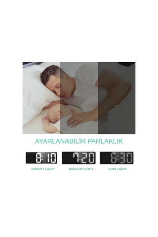 Led Ayna Dijital Masa Saati,elektronik Çalar Saat,takvim Termomtre
