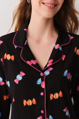 Suwen Candy Maskülen Pijama Takımı Sh26247660b911 Siyah Desenli