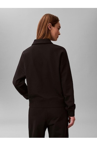 Calvin Klein Ls Archıve Terry 1/4 Zıp Polo Sw-12966 Siyah