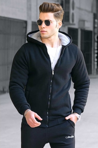 Madmext Içi Kürklü Siyah Hırka 22377 Siyah