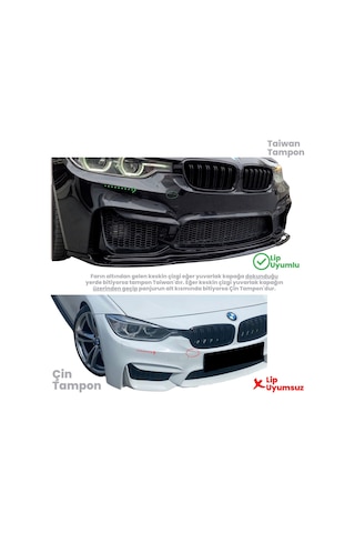 Bmw F30 - F80 M3 Ön Lip Plastik Taiwan Tampon Uyumlu
