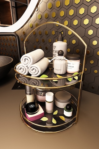 Bino Banyo Düzenleyici Organizer Takı Kozmetik Havlu Rafı Standı