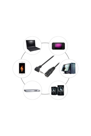 Sones 2,5 Mm Erkek Dirsek - 3,5 Mm Dişi Ses Stereo Dönüştürücü Adaptör Kablosu