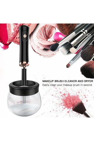 Vkemall Makeup Brush Electric Cleaner - Otomatik Yıkama Ve Kurutma Makinesi, Pil Tipi, Siyah