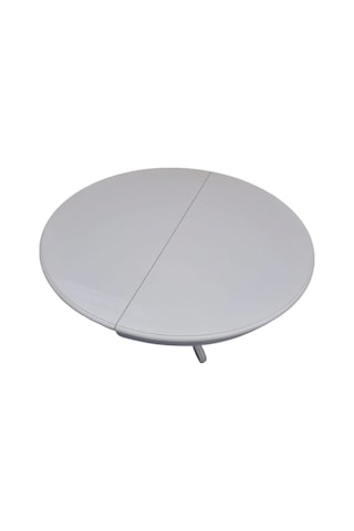 Masa Baba Ayak Ihlamur Ağacı  MDF Tabla, Parlak Krem Lake Boya 110 cm İtinalı paket kergo El Yapım