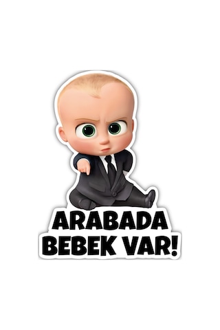 Patron Bebek Arabada Bebek Var Sticker 15x20 Cm Su Geçirmez Yüksek Çözünürlüklü Araba Sticker