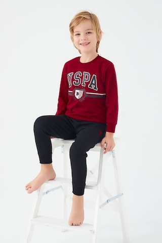 U.S. Polo Assn. Bordo Erkek Çocuk Pijama Takım Bordo