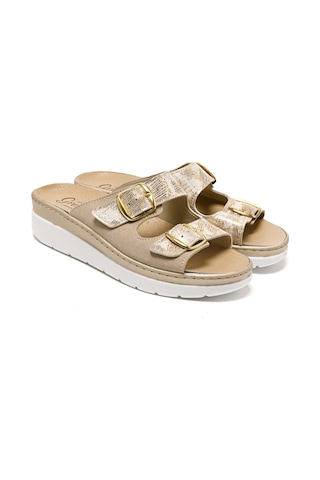 Sandalet Kadın 5619 Green Life Stretch Women's Footwear Gold/beige Gold/beige Altın - Bej