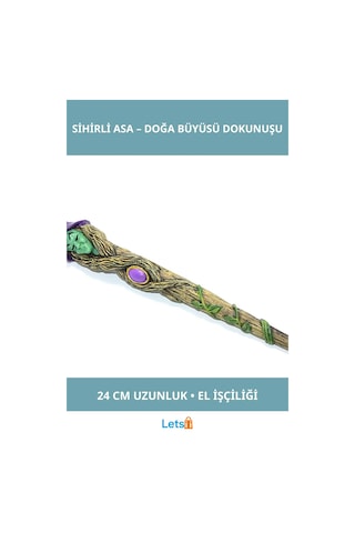 Polyester Sihirli Asa 24 Cm Druid Temalı Büyülü Aksesuar 1 Adet