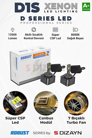S-dizayn D1s Led Xenon / 60w / 12000 Lm / 8000k A+ Kalite