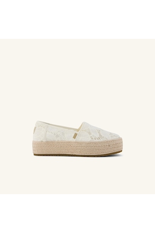 10023045 Egret Espadril Kadın 10023045 1002304 Toms Valencıa Floral Crochet