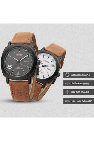 Geeksen Erkekler İçin Klasik İş Saatleri - Kuvars Hareketli, Analog Ekran, Pu Deri Kordon, Siyah 8139 Çok Renkli