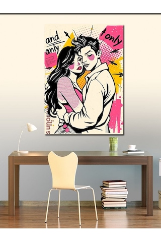 Kanvas Tablo Aşk Ve Çizgi Roman 50cmx70cm