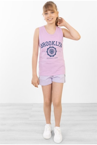 Brz Kids Baskılı Kız Çocuk Sıfır Kol T-shirt-lila Lila