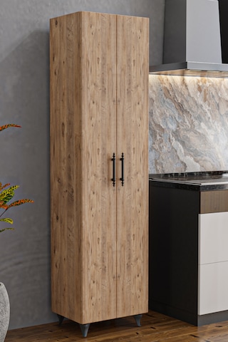 Ae-3085 Selen Çok Amaçlı Çam Dolap 7 Raflı, 2 Kapaklı Mutfak