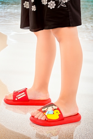 Kiko Kids Eva Plaj Havuz Okul Kreş Kız Çocuk Terlik Twg 015 Kırmızı