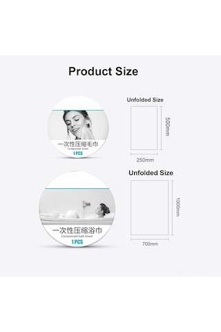 Xiyyadms Sıkıştırılmış Pamuk Havlu Seti - Seyahat Ve Kamp İçin Pratik, Taşınabilir, 6 Adet Beyaz