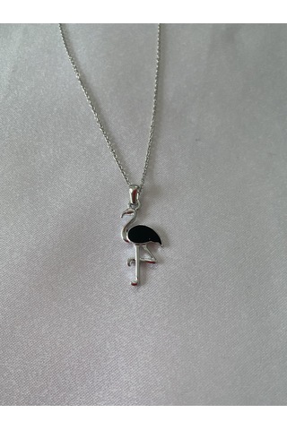 Kuğu Figürlü Kolye Gümüş Renk Gümüş