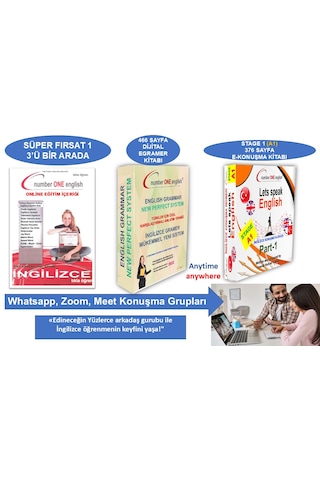 E-gramer Kitabı+ A1-ekonuşma Rehberi-online Eğitim+konuşma Sınıfı