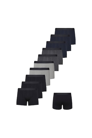 Nacar Store Erkek Karışık Renk 10'lu Paket Pamuklu Likralı Boxer Çok Renkli