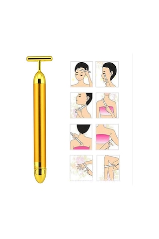 Bmk 24K Altın Roller Enerji Güzellik Çubuğu Titreşimli Yüz Masaj