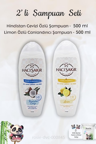 Hacı Şakir Hindistan Cevizi Şampuan 500 Ml, Limonlu Şampuan 500 Ml Ve Rosıe