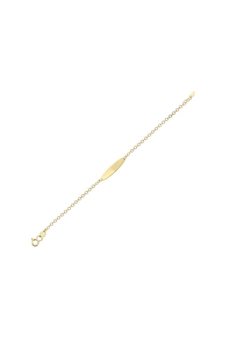 Sade Altın Çocuk Künye İsim Yazılabilir Sarı Altın