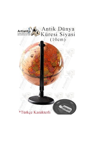 Dünya Küresi Antik 10 Cm Siyasi 1 Paket Masaüstü Coğrafya Dünya Küresi Sınıf Eğitim Kalemtraşlı Dekor