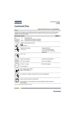 Akzonobel Sikkens Colorbuild Astar Activator Tiner Zımparalı Sistem Sanding Fast Hızlı 1 Litre 0