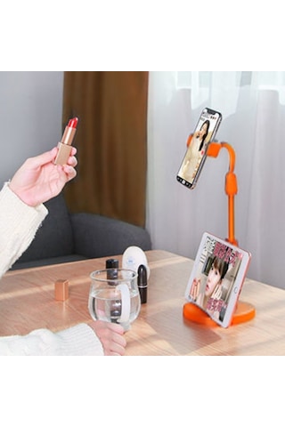 River World Plastik Masa Üstü Telefon Ve Tablet Tutucu Turuncu Çok Renkli