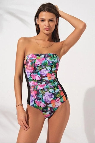 Maria Parçalı Soft Straplez Mayo Violet Dlx-231123 Çok Renkli