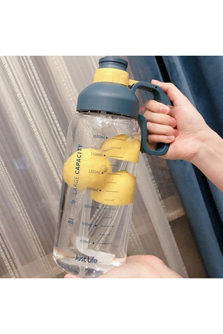 Geeroyoo Büyük Kapasiteli 1.8l Taşınabilir Spor Su Şişesi, Sızdırmaz Kapak Ve Dayanıklı Tasarım, Outdoor Ve Fitness İçin İdeal Beyaz