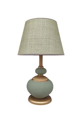 Athyra Abajur Yeşil Yeşil Hasır Şapkalı Haki
