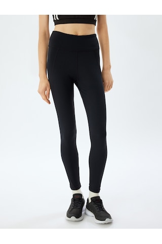 Koton Spor Tayt Normal Bel Dikiş Detaylı Skinny Fit Siyah 4sak40065nk Siyah