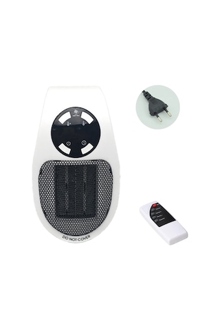 Konesam Ev Ve Ofis Kullanıma Uygun Kompakt Soketli Isıtıcı - 2 Seviye Ayarlı, 1-12 Saat Zamanlayıcı, Led Ekranlı Ve Uzaktan Kumandalı Beyaz Avrupa Standartı