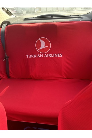 Thy Baskılı Oto Servis Kılıfı, Kemer Pedi, Yastık Takımı Kırmızı Kırmızı