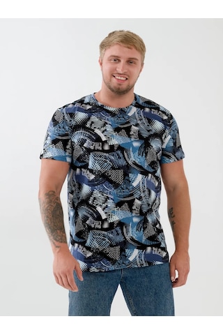 Natıvıa Baskılı Pamuklu Tişört 430229797 Mavi