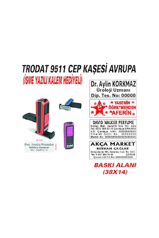 Trodat 9512 Cep - Firma - Ofis - Şirket - Doktor - Avukat Kaşesi N11.24858
